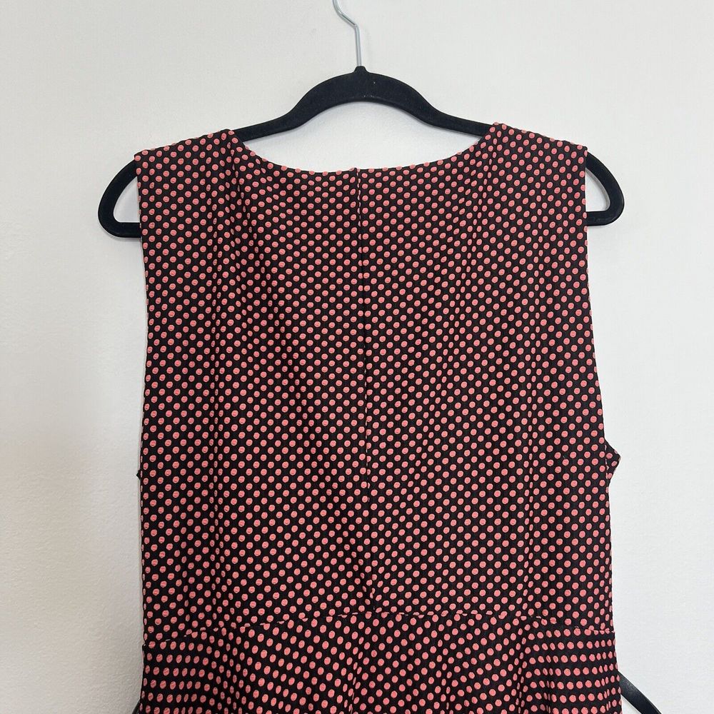 Torrid Dress Women's 1/1X Black Coral Polka Dot Sleeveless Sweetheart Belt Midi - Picture 10 of 15